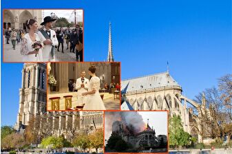 2019’da yıkıcı yangınla hasar gören Notre-Dame Kilisesi, yeniden inşada önemli rol oynayan marangozuna vefa düğünüyle yeniden hayata döndü