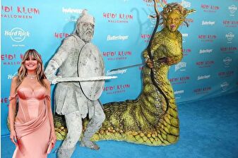 Heidi Klum'un Cadılar Bayramı partisindeki Medusa kostümü dikkat çekti