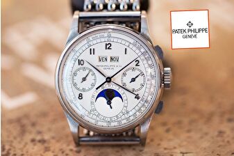 Patek Philippe'in nadir bulunan Reference 1518 saat modeli, müzayede evinde 9 buçuk dakika süren açık artırmada 17.6 milyon dolara satıldı
