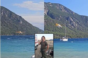 Hasan Bahar,Muğla'da dalgalara aldırmadan denizden aldığı suyla yangına böyle müdahale etmişti