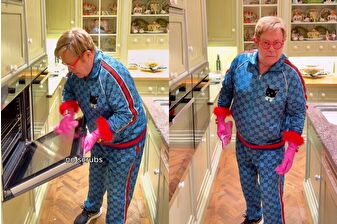 27 milyar TL'lik serveti olan Elton John fırın temizledi