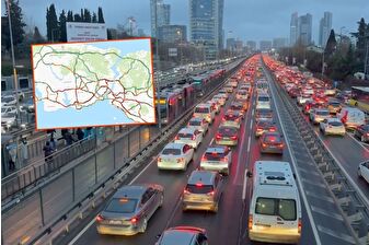 İstanbul'da akşam saatlerinde trafik yoğunluğu yüzde 90'a çıktı