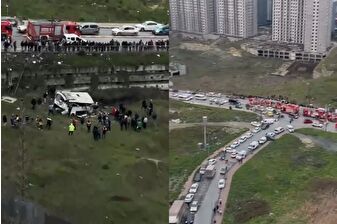 Esenyurt'ta otobüs devrildi, ölü ve yaralıların olduğu bölgeye çok sayıda ekip sevk edildi