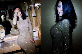 Kim Kardashian ışıltılı Gucci elbisesiyle dikkat çekti