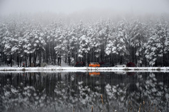 Düzce'deki Topuk Yaylası karla kaplanınca eşsiz manzara oluştu