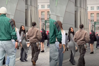 Kim Kardashian, Tokyo'da Lewis Hamilton ile kol kola yürürken hayranlarına gülümsedi