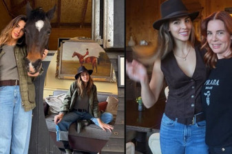 Aslışah Alkoçlar Demirağ Londra tatilinde country stiliyle binicilik kulübünde dikkat çekti