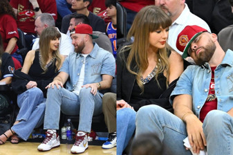 Taylor Swift ve Travis Kelce NBA tribünündeler