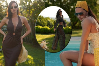 Deniz koleksiyonunda modellik yaptı