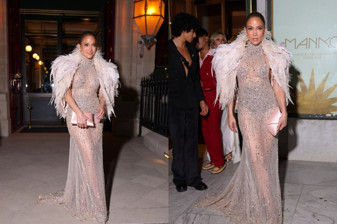 Jlo, kristal işlemeli Zuhair Murad elbisesiyle göz kamaştırdı