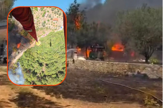 Göcek’te başlayan ve rüzgarın etkisiyle büyüyen yangın villalara dayandı