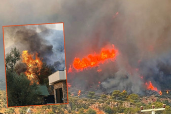 Fethiye'de yangın rüzgârın etkisiyle yayılıyor, mahalleleri tehdit ediyor