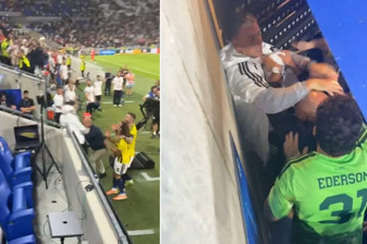 Guendouzi'ye saldırmak isteyen kişi son anda engellendi, Fenerbahçe-Lyon maçı sonrası tünel girişinde kavga çıktı