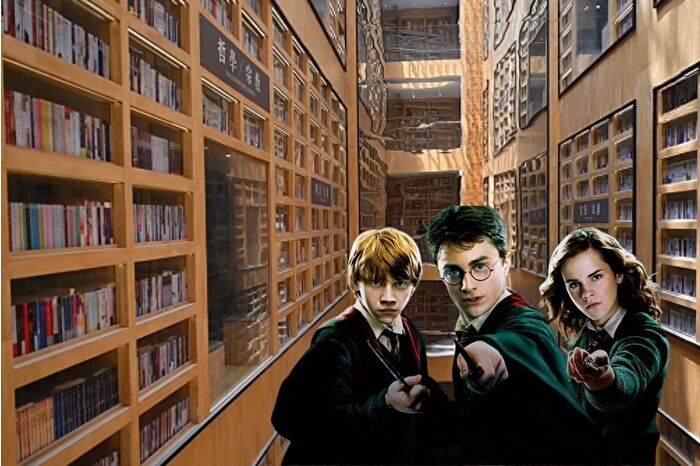 Çin'de eski bir fabrika Harry Potter romanlarından ilham alan dev kitapçıya dönüştürüldü