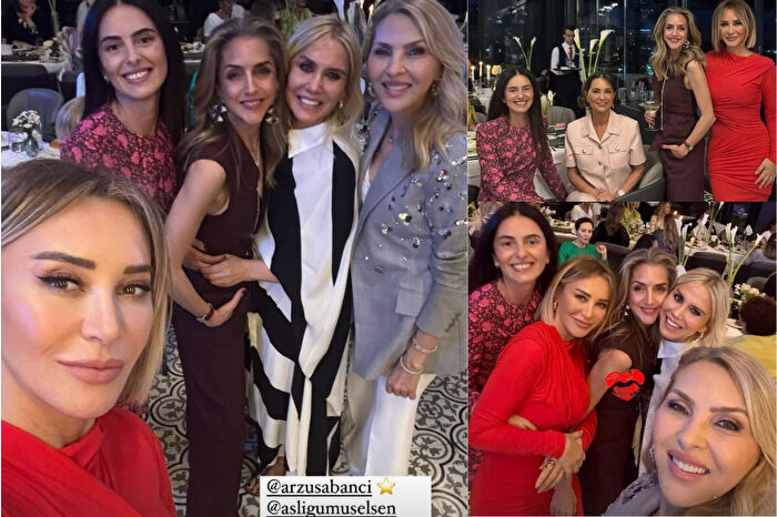 Arzu Sabancı ve dostları eğlencede