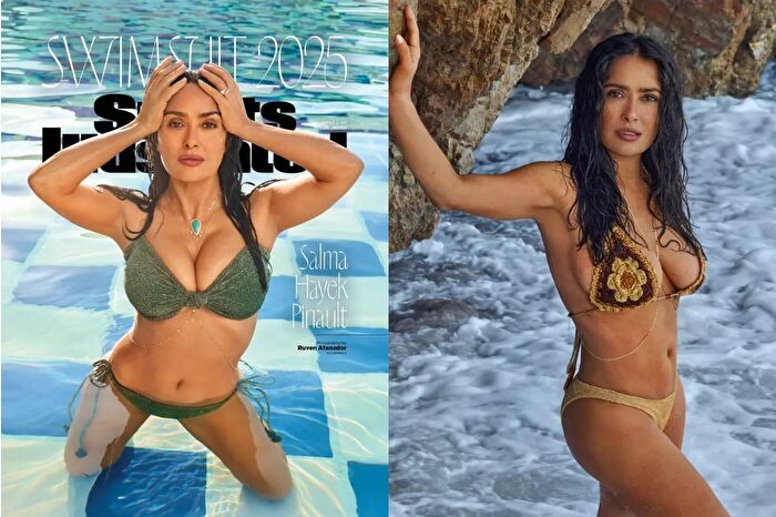 58 yaşındaki Salma Hayek, bir dergi kapağı için bikiniyle poz verdi