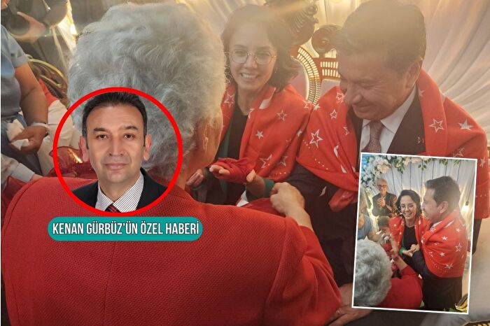 Çiçeği burnunda evli çift belediye başkanları Ahmet Aras ve Gonca Köksal'a, 'Engelsiz Asker' gecesinde engellilerin isteği üzerine kına yakıldı