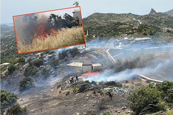 Bodrum'da yerleşim yeri yakınlarında yangın çıktı