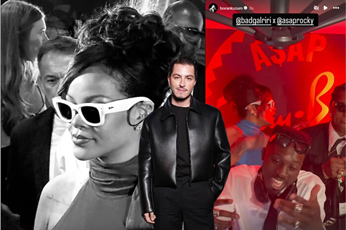 Oyuncu Boran Kuzum, Cannes'da Rihanna ve Asap Rocky ile karşılıklı partiledi
