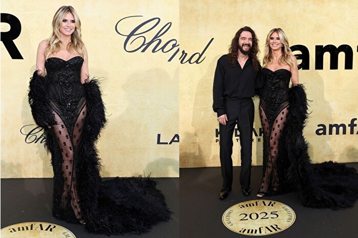 Heidi Klum, amfAR Gala'da eşi Tom Kaulitz ile poz verdi