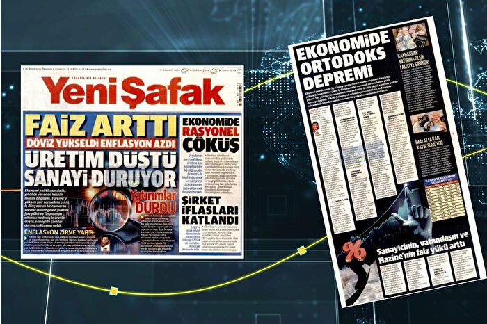 Yeni Şafak, yüksek faizi, enflasyonu ve sanayideki durgunluğu vurgulayarak mevcut ekonomi politikalarını eleştirdi