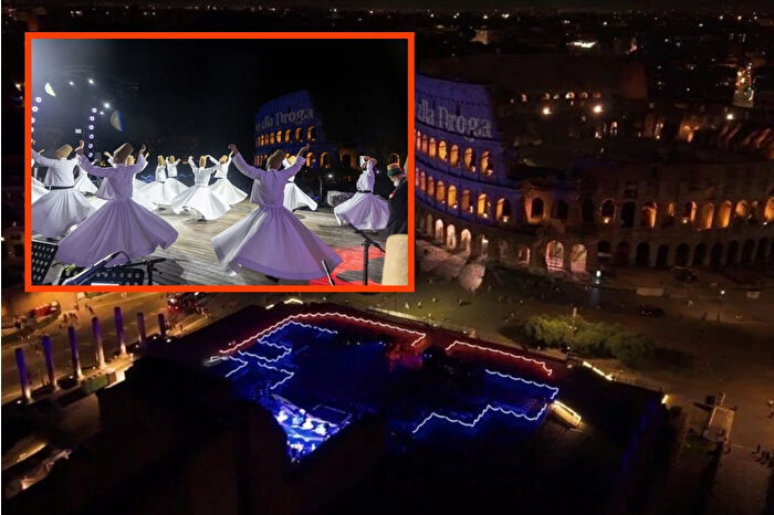 Roma'nın simge yapısı Kolezyum'un önünde Mevlevi Sema Töreni yapıldı