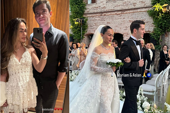 Taze gelin - damat Mariam ve Aslan Gülman çiftinden balayı pozu