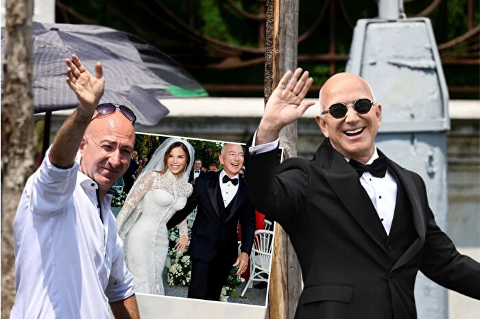Jeff Bezos ile Lauren Sanchez'in düğününü Venedik'te izleyen, Türk işletmeci Çağdaş Halıcılar, Bezos'a benzerliğiyle ilgi odağı oldu