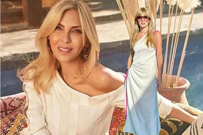 Nazlı Sabancı, kayınvalidesi Arzu Sabancı'nın tasarımıyla objektif karşısında