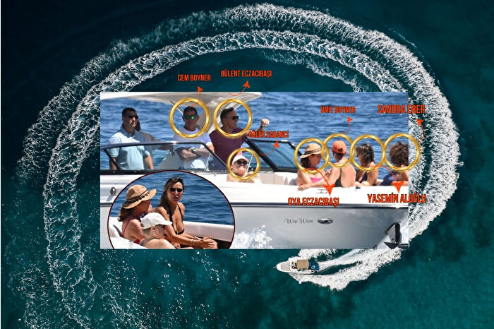 Bodrum Cennet Koyu'nda Win-Win (Kazan-Kazan) adlı sürat teknesinde fotoğraflanan iş insanlarının şahsi serveti 11 milyar doları buluyor