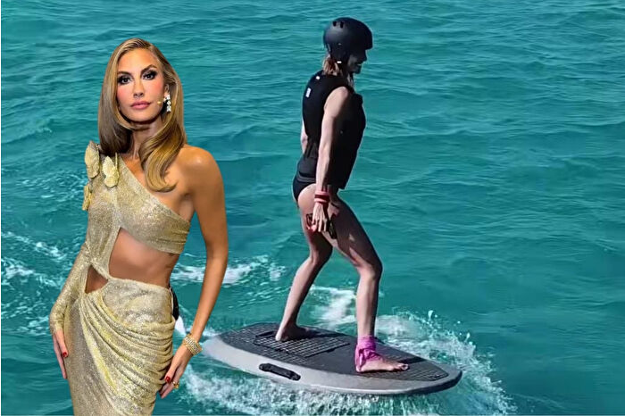 Çağla Şıkel jetsurf tahtasında: Düşe kalka başlayan macera şova dönüştü