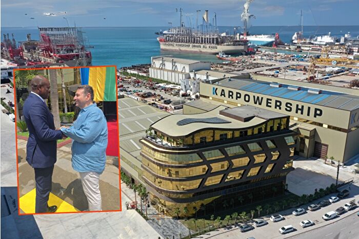 Yalova'ya gelen Gabon Cumhurbaşkanı, Karpowership'in yeni yüzer santraline görücü oldu