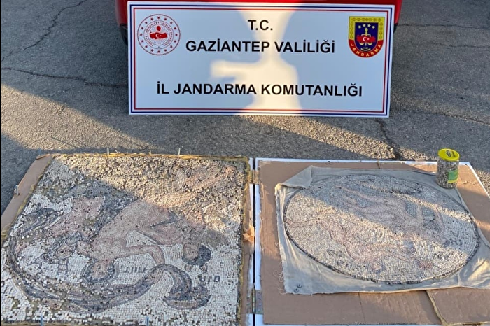 Gaziantep'te tarihi eser niteliğinde iki mozaik ele geçirildi