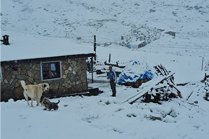 Rize'nin yaylalarına ilk kar düştü