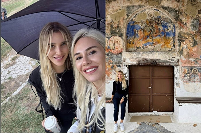 Pınar Sabancı arkadaşı Sanem Tezman ile Yunanistan'ın Dion Köyü turunda