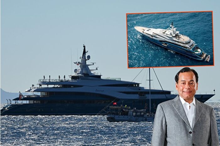 Hintli milyarder Ravi Ruia'nın sahip olduğu mega yat Sunrays, Bodrum açıklarına demirledi