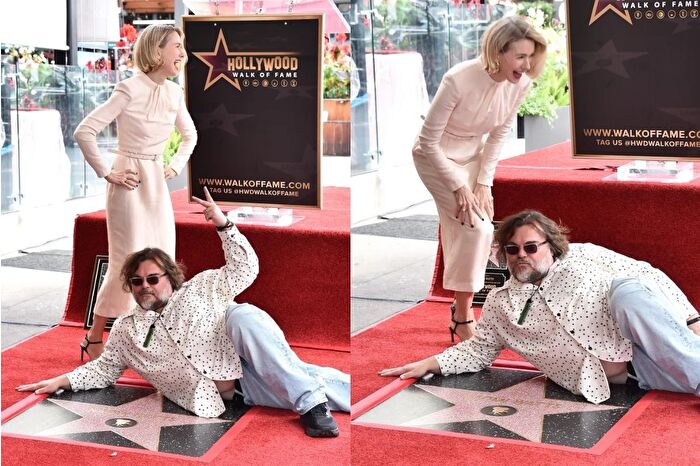 Jack Black, Naomi Watts'ın Hollywood Şöhretler Kaldırımı'ndaki yıldız törenine sürpriz bir giriş yaptı