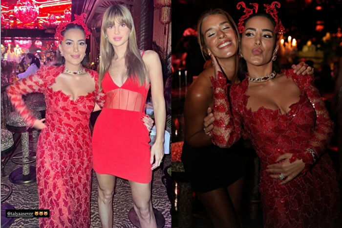 Nazlı Sabancı'nın Talya Sever'in kınasında 'kırmızı' şıklığı