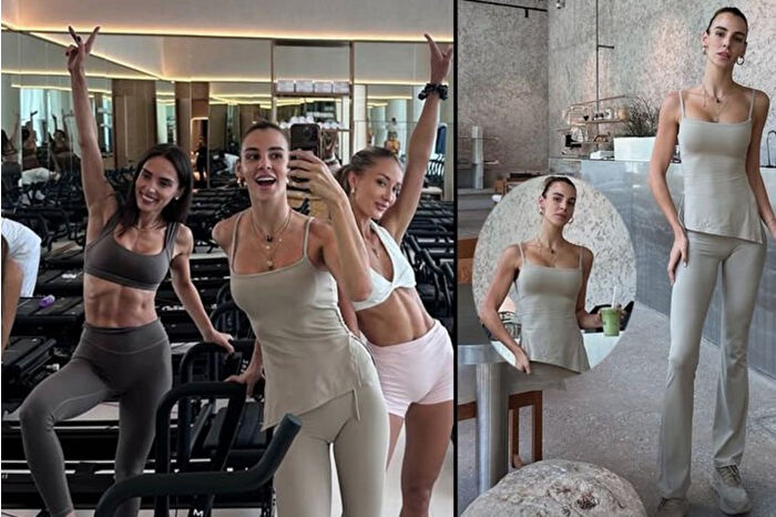 Spor yaptığı anları sık sık sosyal medya hesabından paylaşan Aslışah Alkoçlar dostlarıyla spor salonunda buluştu