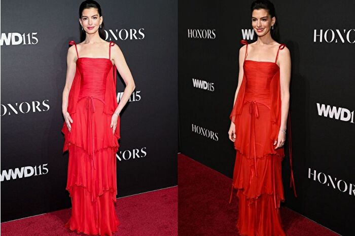 Anne Hathaway Valentino kreasyonu elbisesi ile ödül gecesine katıldı