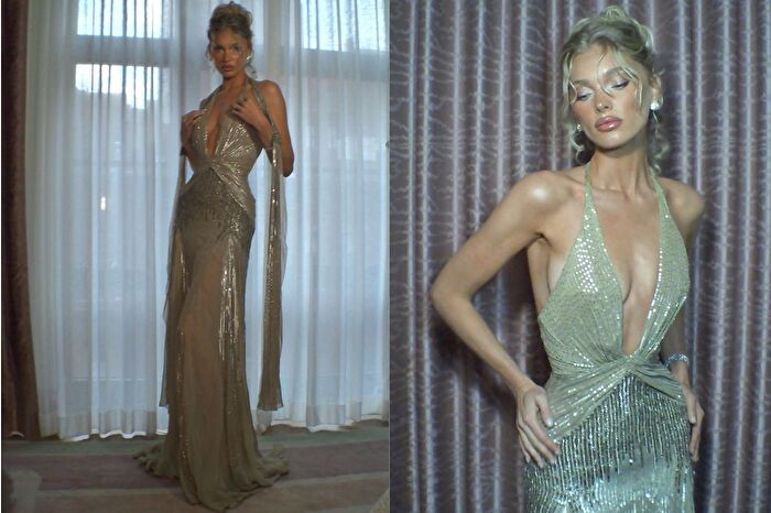 Model Elsa Hosk, CFDA gecesine pırıltılı elbisesi ile damga vurdu