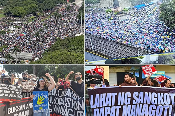 Afet bütçesi yolsuzluğa giden Filipinler'de on binler protestoda