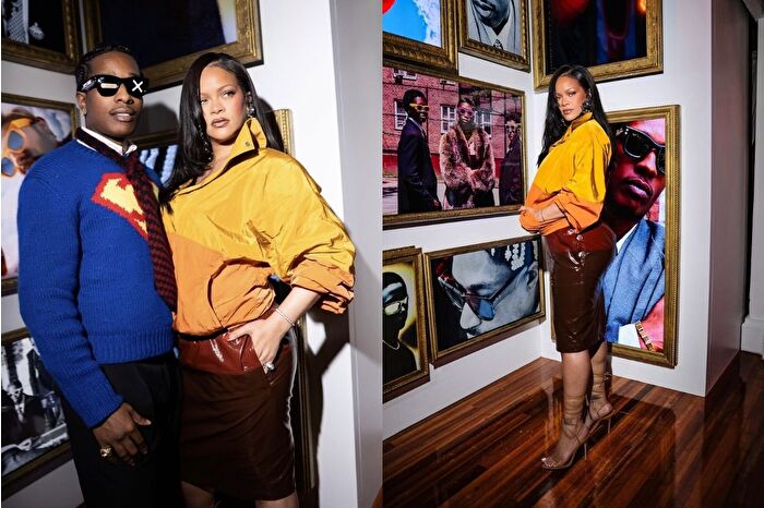 Rihanna ve A$AP Rocky, Art Basel'de podyumdan yeni çıkmış gibiydiler