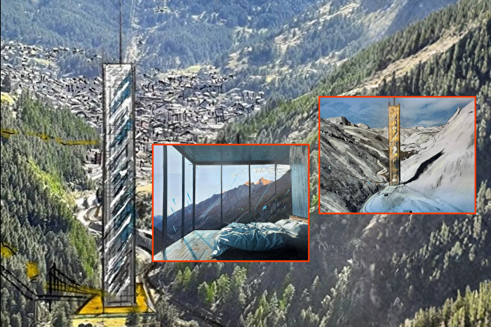 İsviçre Alpleri'ndeki bir köy için planlanan 260 metrelik 'Lina Peak' isimli gökdelen projesi tartışma yarattı
