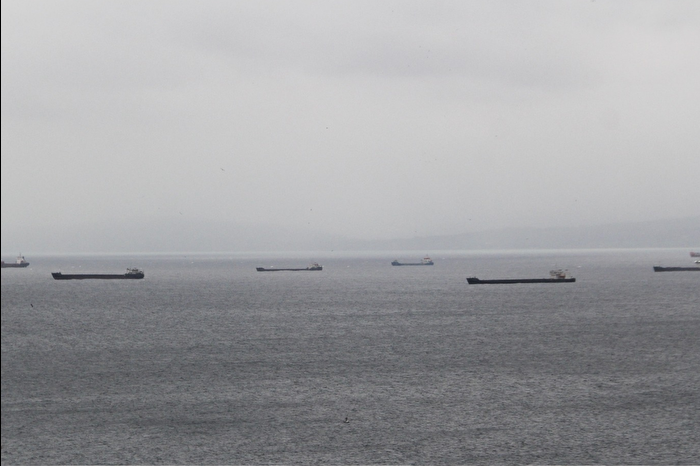 Fırtınadan kaçan yük gemileri Sinop doğal limanına sığındı