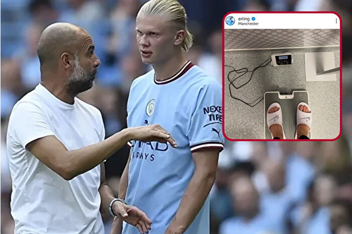 Manchester City’de disiplin dönemi Haaland kilosunu paylaştı