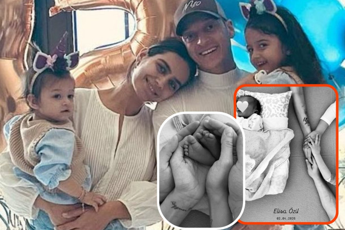 Mesut Özil ve Amine Gülşe, üçüncü çocukları Elisa’yı kucaklarına aldı