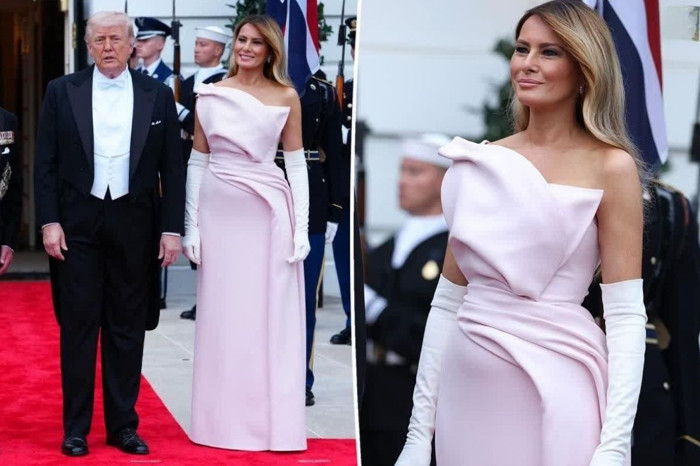 Melania Trump, Dior elbisesiyle yemek davetinde