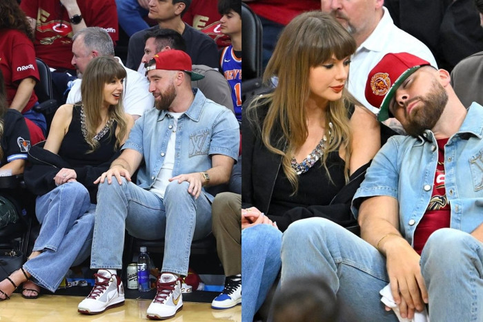 Taylor Swift ve Travis Kelce NBA tribünündeler