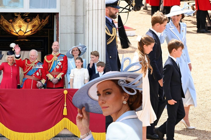 Kraliyet ailesinin Trooping the Colour neşesi
